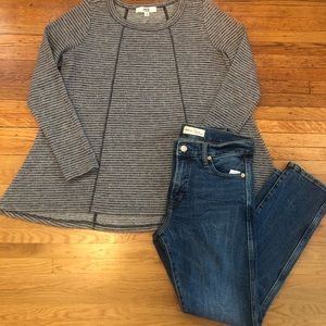 JACK by BB Dakota Gray and Black striped long sweater